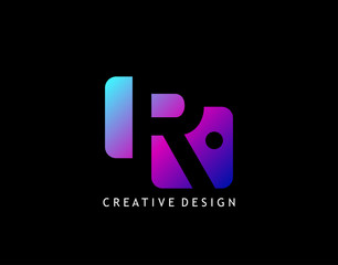 Creative Negative Space R Letter Logo, geometric shape design concept with initial R icon for technology, business, finance and more brand identity.