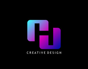 Creative Negative Space H Letter Logo, geometric shape design concept with initial H icon for technology, business, finance and more brand identity.