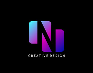 Creative Negative Space N Letter Logo, geometric shape design concept with initial N icon for technology, business, finance and more brand identity.