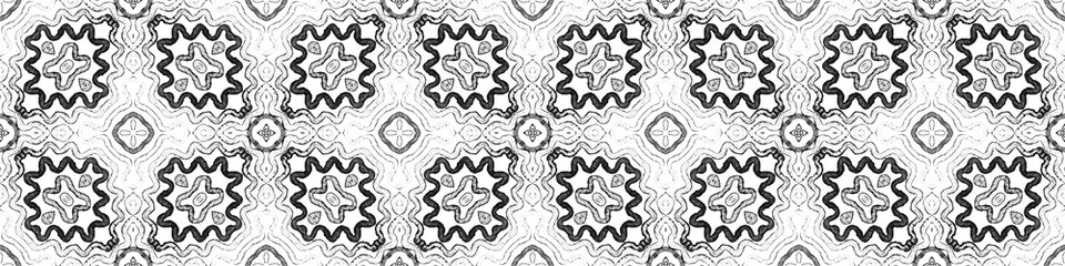 Dark black and white Seamless Border Scroll. Geome