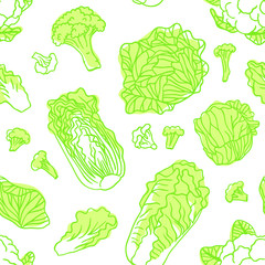 Doodle cabbage cauliflower. Hand drawn stylish fruit and vegetable. Vector artistic drawing fresh organic food. Summer illustration vegan ingrediens for smoothies
