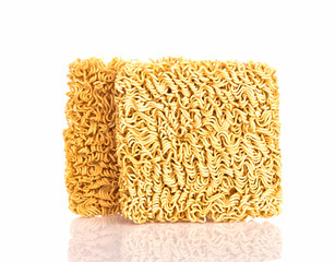 Instant noodles on white background