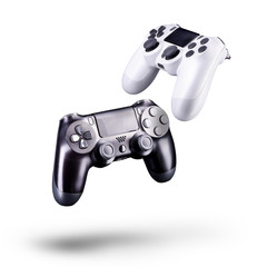 Set of video game joysticks gamepad isolated on a white background