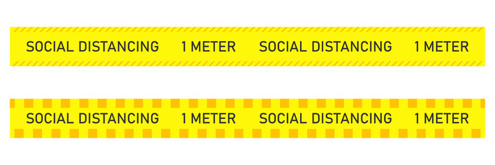 Striped tape, yellow and orange stripes, warning to be careful potential danger