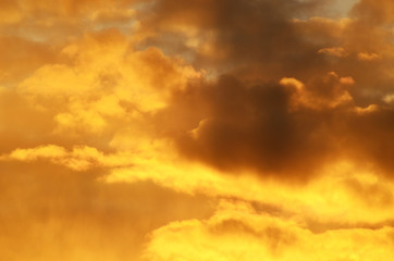 Naklejka na ściany i meble Cloudy sunset sky,photo for typography and design