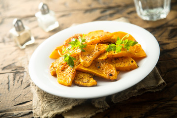 Homemade roasted pumpkin with spices