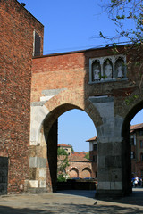 medieval gate in milan (italy)