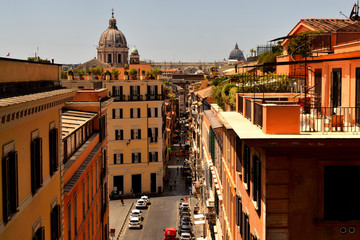 View of the Piazza di Spagna without tourists due to the phase 2 of lockdown