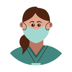 Face of doctor in mask. Medical worker.