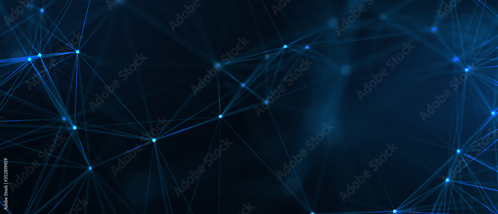 Aufkleber abstract futuristic - technology with polygonal shapes on dark blue background. design digital techn