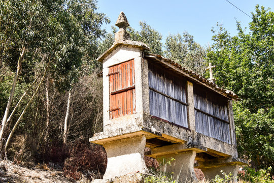horreo typical small house building in spanish galicia, spain