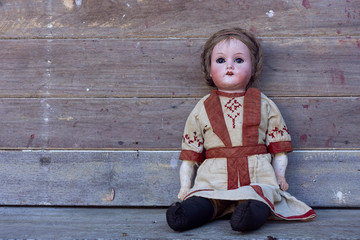 Scary creepy old antique doll
