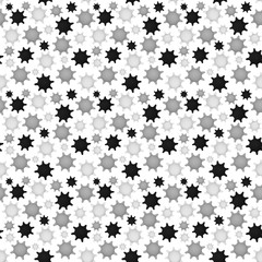 Virus seamless pattern. Repetitive 3d illustration of viruses on white background