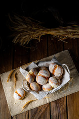 Homemade wheat rolls for breakfast