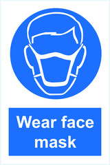 face mask wear vector sign