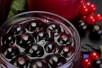 Currant jam in glass