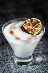 Pisco Sour with dry lime