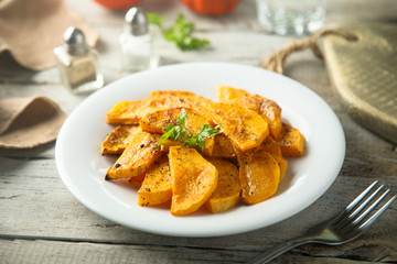 Homemade roasted pumpkin with spices