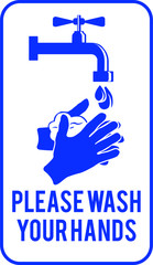 wash your hands vector sign