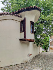 Street and Nineteenth Century Houses in old town of Plovdiv