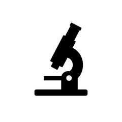 Microscope icon, logo isolated on white background