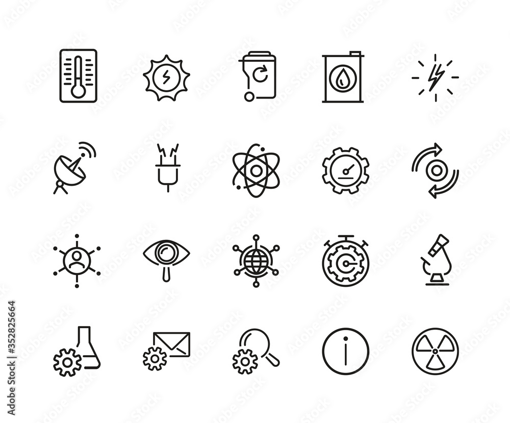 Poster Science icon set. Can be used for topics like physics, experiment, research, chemistry