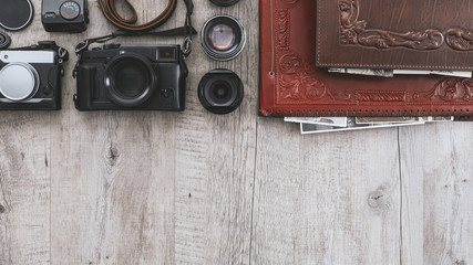 Photographer equipment on a desktop