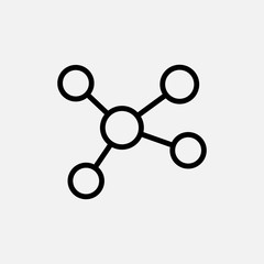 Connecting line icon. Connection and communication, molecule symbol. logo. Outline design editable stroke. For yuor design. Stock - Vector illustration.