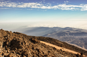 Landscape of the ancient Caldera of the Teide volcano.
