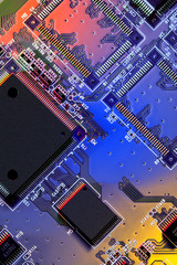 Electronic circuit board part of electronic machine component concept technology of computer circuit hardware