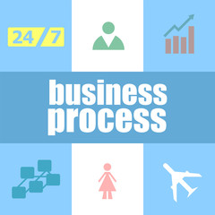 business process word. Management concept . Infographic dashboard ui interface template