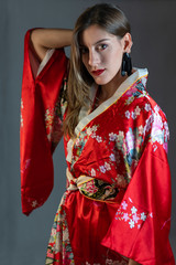 young woman in chinese traditional clothes