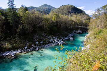 Fototapeta na wymiar Soca river in Slovenia