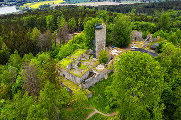 Ruins of Orlik Castle near Humpolec in the Czech Republic.