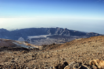 Landscape of the ancient Caldera of the Teide volcano.