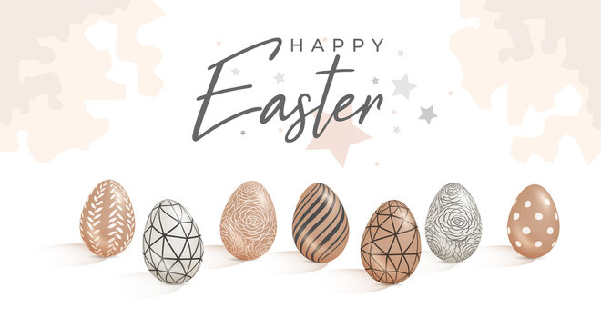 Happy Easter post card with Easter eggs
