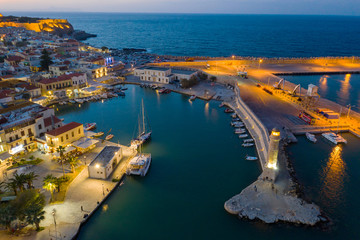 Aerial view of Rethymno city in Crete