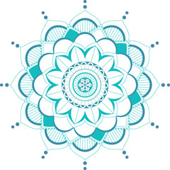 Background template with mandala pattern in blue color