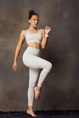 Beautiful brown haired fitness woman