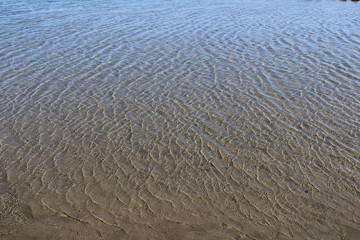 Waves in clear transparent water 