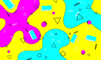 Memphis Pattern. Fun Background. Hipster Style