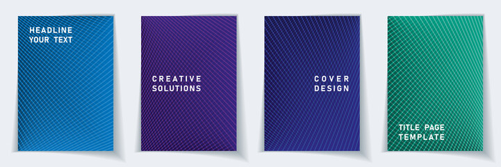 Cover page minimal layout vector design set. 