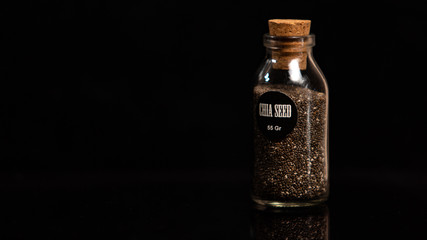Chia seeds in a jar
