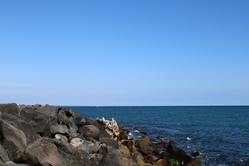 Fototapeta na wymiar View of rocks on the beach