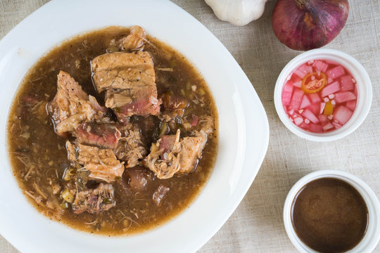 pork belly stew in liver and vinegar sauce also known as lechon paksiw 