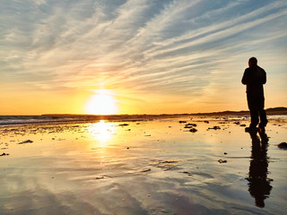 Coucher de soleil sur la plage