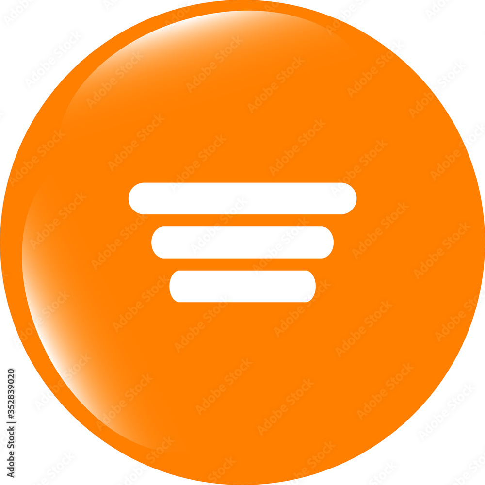 Poster list sign icon. content view option symbol. web shiny button