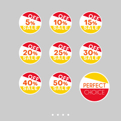 Set of sale stickers. Colorful abstract design.