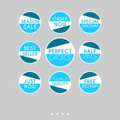 Set of sale stickers. Colorful abstract design.