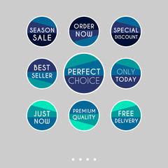 Set of sale stickers. Colorful abstract design.